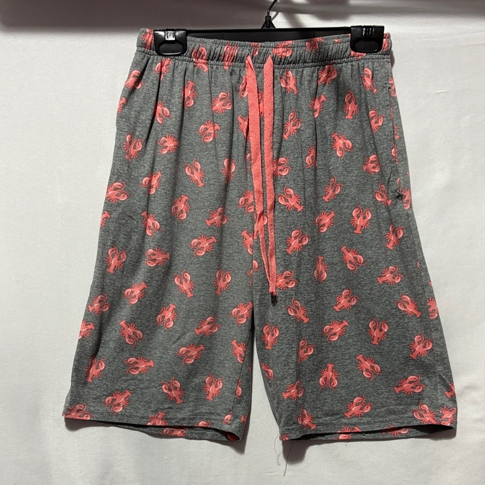Coral Lobster Print Athletic Shorts for Men